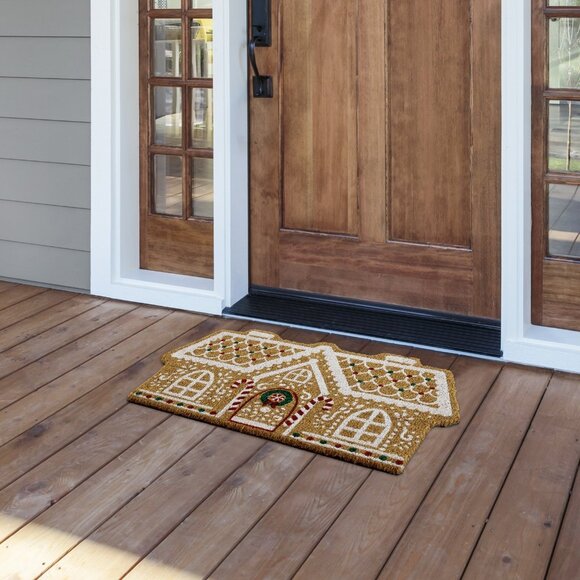 My Texas House Multi Gingerbread Candy Cane Outdoor Coir Doormat, 18x30 Walmart - Picture 3 of 7
